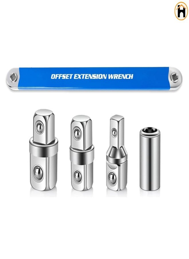 Homdum Impact Extension Wrench Offset Design with Ratchet Mechanism for Automotive & DIY Use| Multi-Angle Offset Extension Wrench Durable Steel Ratcheting Tool for Home & Garage - Image 2